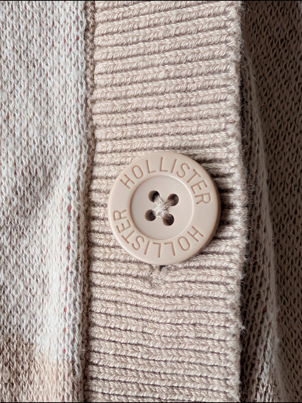 Hollister Blush Ribbed Button Cardigan - Picture 4 of 6